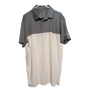 Trinity Mens Short Sleeve Polo Shirt XL Gray White Colorblock Golf 0027